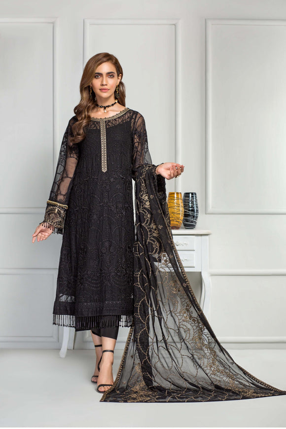 Charcoal- Chiffon Collection by Zarif  US-ZC-06