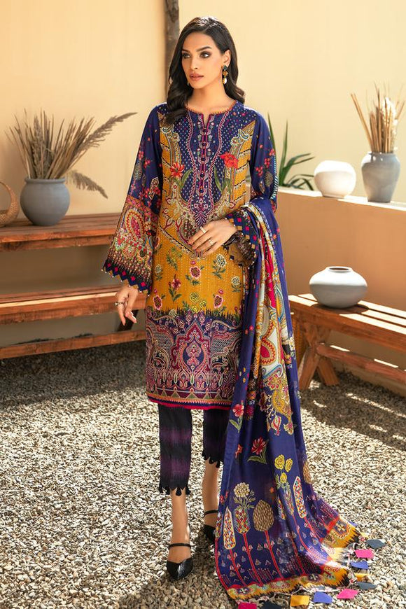 Aashna - Jazmin IRIS Virsa Embroidered Linen Unstitched US-JI04-Aashna